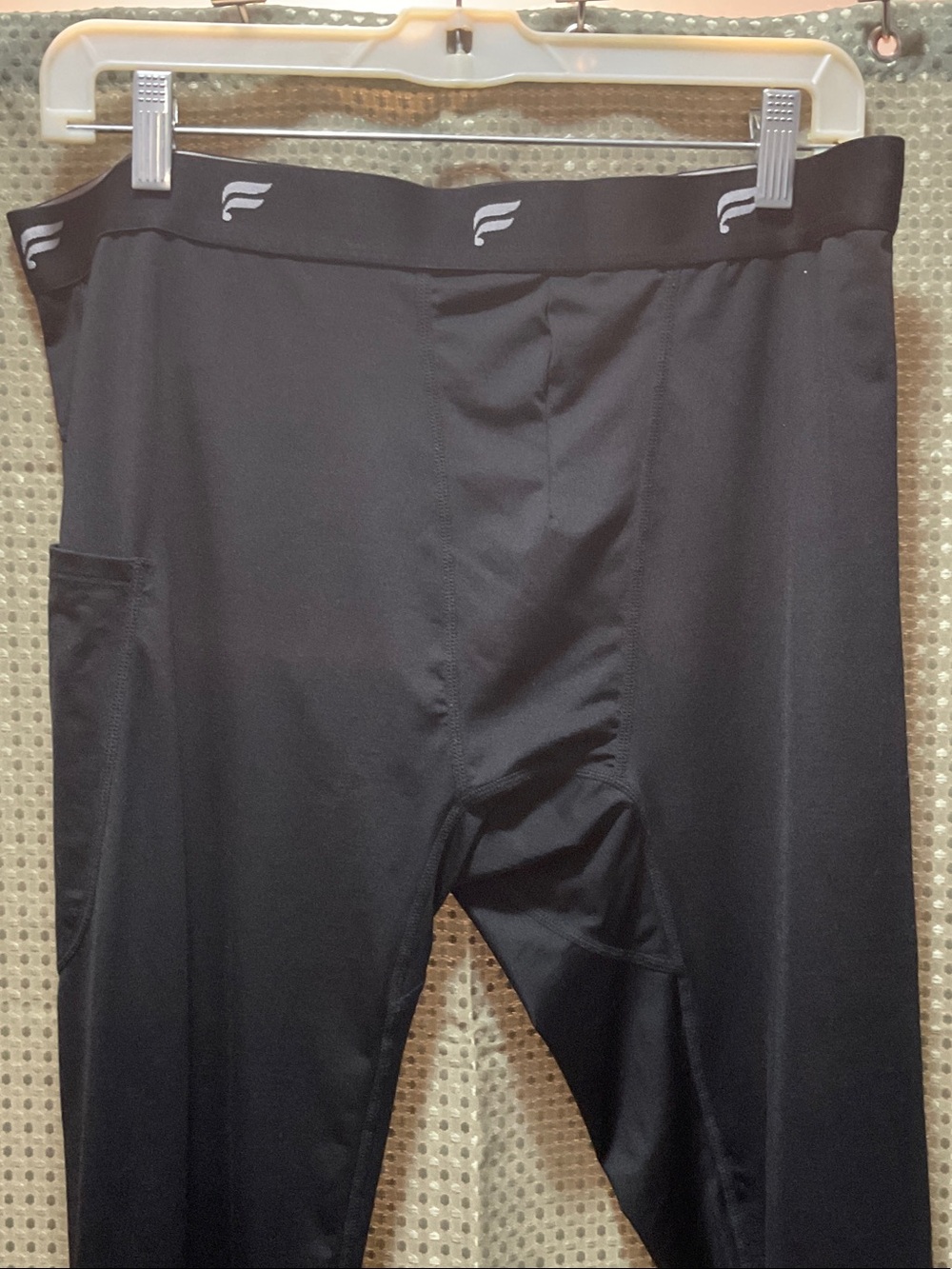 Fabletics Black Athletic Leggings with Logo Waistband - Picture 2 of 4